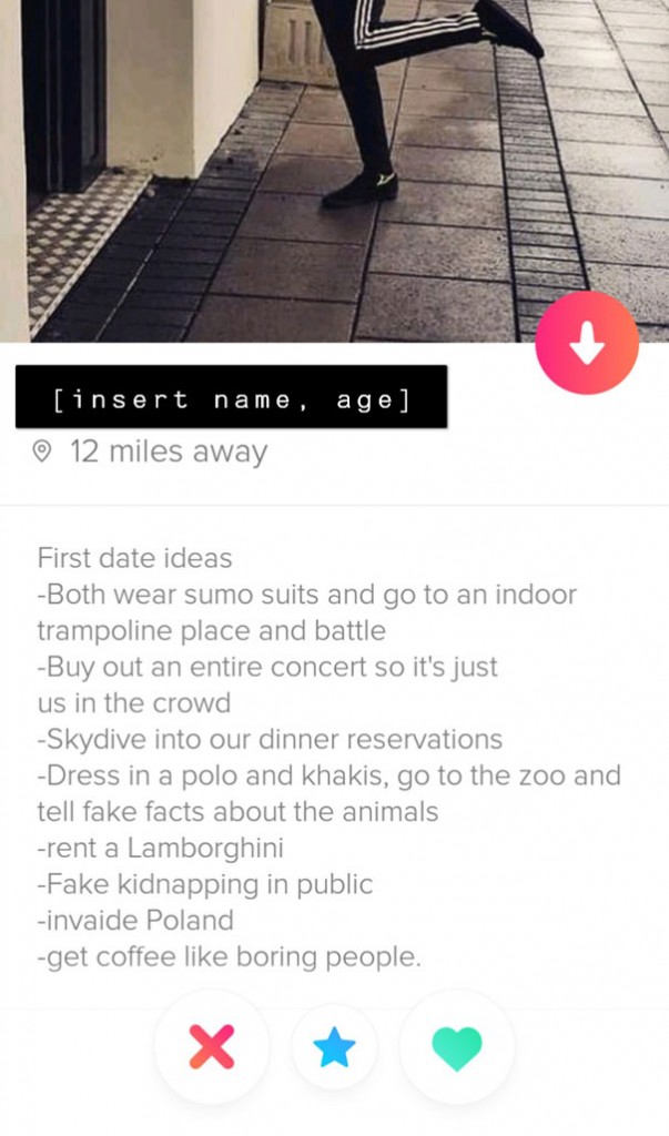 Tinder guy profile picture with a cool bio